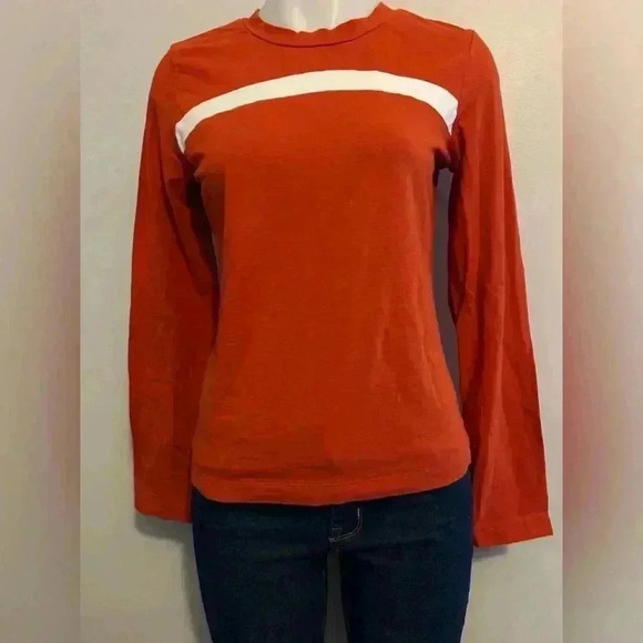 Retro Banana Republic sz M women’s top, burnt orange & cream - Picture 2 of 3